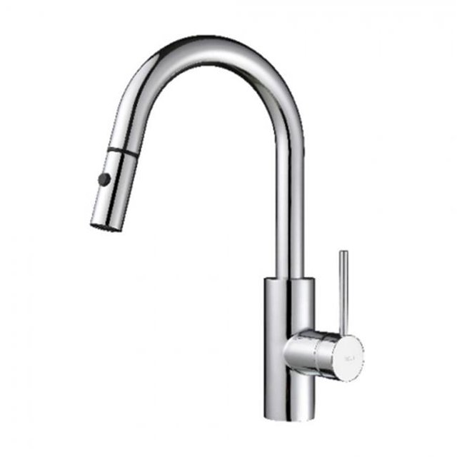 Kraus KPF-2620CH Mateo Robinet de Cuisine à Levier Unique à Bec Rétractable - Chrome