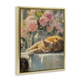thumbnail image 3 of Stupell Industries Orange Cat Resting Animals Painting Gold Floater Framed Canvas Art Print Wall Art, 25 x 31, 3 of 9