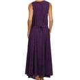 thumbnail image 5 of Sakkas Maya Floral Embroidered Sleeveless Button Up Rayon Dress - Purple - 1X/2X, 5 of 5