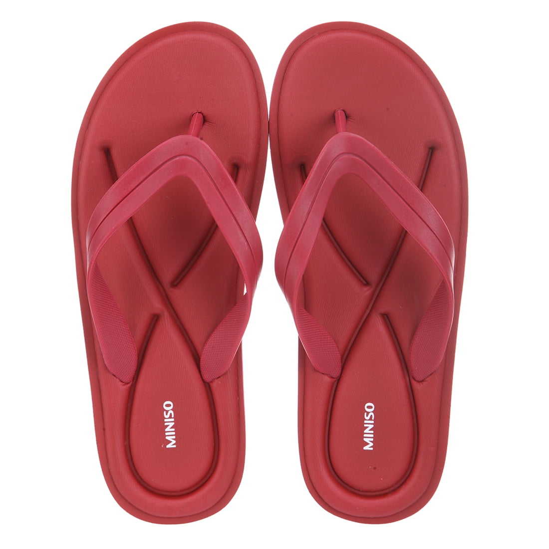 MINISO Men's Flip Flops,S,40/41 Red 