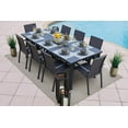thumbnail image 4 of Juno 9-Piece Aluminum Outdoor Patio Furniture Dining Table Set in Charcoal with Dining Table and Eight Sling Chairs, 4 of 10