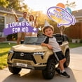 thumbnail image 5 of 24V Ride On Car for Kids, Lexus GX550 2 Seater Powered Ride on Toys with Remote Control, 4 Wheels Suspension, Bluetooth, Music, LED Lights, Kids Electric Car for Boys Girls Ages 3-8, Champagne, 5 of 8