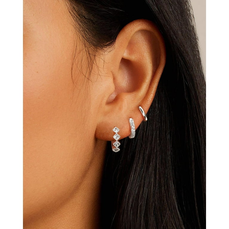 Gold Hoop Earrings Set for Women Trendy, 14K Real Gold Plated