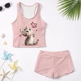 thumbnail image 6 of Psesaysky Cute Kitty Butterfly Tankini Swimsuits for Girls Modest Tank Tops with Shorts 2 Piece Bathing Suits for Teens Girl 6-15 Years, 6 of 7