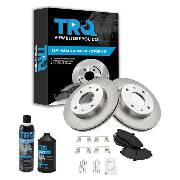 TRQ Brake Pad & Rotor Semi Metallic Kit w/Chemicals for 02-05 Hyundai Elantra BKA18025