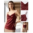 thumbnail image 5 of Deago Women's Silk Satin Camisole Cowl Neck Tank Tops Sleeveless Adjustable Spaghetti Strap Cami Summer Basic Shirt Blouse, 5 of 9