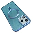thumbnail image 2 of ELEHOLD MagSafe Compatible iPhone 13 Pro Max Case, iPhone 13 Pro Max Magnetic Glitter Case, Luxury Plating Clear Case for Women Girls Shockproof Back Cover, Blue, 2 of 6