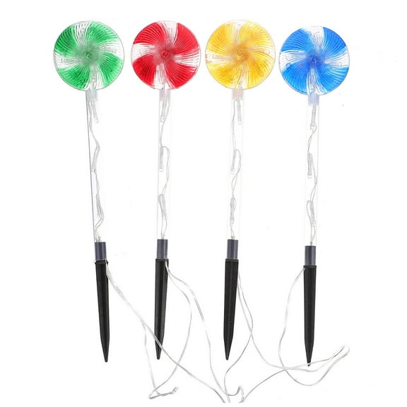 Hemoton Solar Garden Lights Colorful Outdoor Decorative Lamps LED Landscape Lighting 38x8x0.2CM