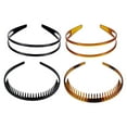 thumbnail image 1 of EeaseMX 4 diademas de plástico con peine para dientes, diadema de doble fila, aros para el cabello, 1 of 8