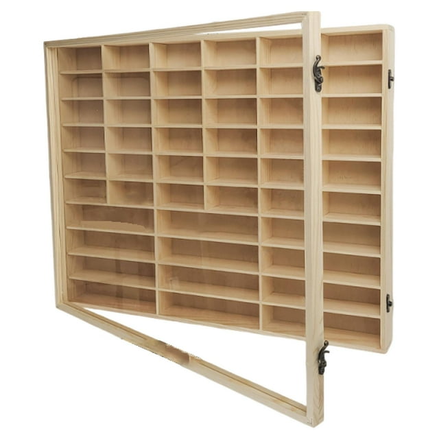 Xuanheng Wooden Toy Car Display Case Showcase Multifunctional Multi Grid Wall Mounted With Dustproof Door