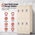 thumbnail image 4 of KAER Metal Locker, 6 Door Storage Locker with Hook, Storage Cabinet for Home, Office, Gym, Workshop-White, 4 of 7