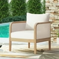 thumbnail image 2 of Outdoor Acacia Wood Dining Chairs, Patio Club Chair with Waterproof Thick Cushion, Wood Patio Furniture with Curved Armrests, Weight Capacity 400lbs, for Porch, Garden, Backyard, Balcony, 2 of 7