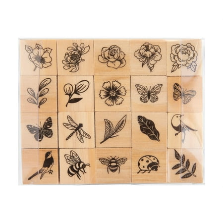 UPC: 0191518156508 | Bugs & Flowers Wood Stamp Set by Recollections®