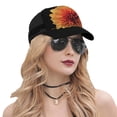 thumbnail image 5 of Disketp Orange Dalia Print Trucker Hat Men Women - Mesh Baseball SnapBack Cap, 5 of 7