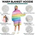 thumbnail image 5 of Colorful Watercolor Stripe Pattern Wearable Oversized Blanket,Wearable Blanket Hoodie for Adults,Cozy Hooded Blankets with Super Pockets,Super Warm Fuzzy Pullover for Women & Men, 5 of 6