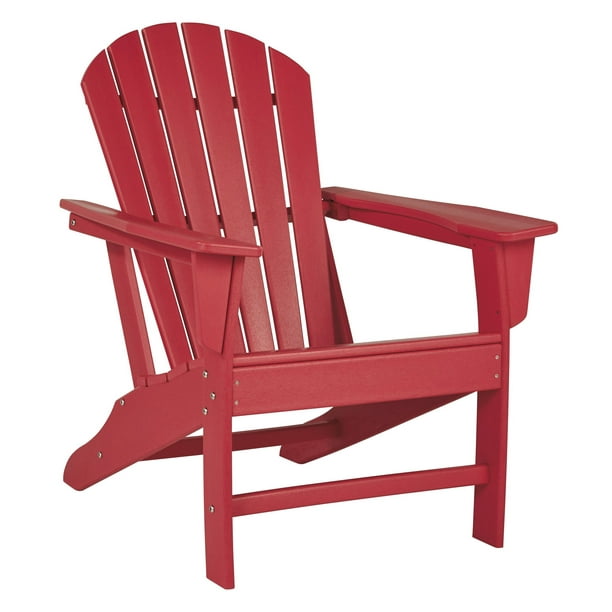 Contemporary Plastic Adirondack Chair with Slatted Back, Red - Walmart ...