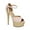 Beige, variant on ELLIE 609-BILLIE Women's 6" Ankle Strap Heeled Sandals With Wood Platform