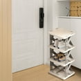 thumbnail image 2 of Oggfader 4-Tier Foldable Plastic Shoe Rack - No Assembly Required, Gray Ventilated Organizer for Entryway, Small Spaces, Apartments & Dorms, 2 of 6