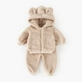 thumbnail image 5 of Jamsmile Toddler Boys Outfits Sets Cozy Winter Fuzzy Bear Hooded Jackets And Pants Soft Warm Two Piece Children Boys Sets, 5 of 9