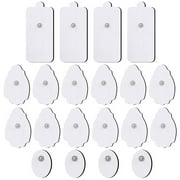 TENS/EMS Unit Replacement Pads NURSAL 20 Pack 3.5mm Snap Electrode Pads for Electrotherapy (Not Fit NURSAL Blue Tens) Reuse More Than 30 Times, Compatible with Belifu, AVCOO, MEDVICE TENS Machine A-White