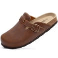 thumbnail image 3 of Comwarm Vegan Leather Clogs for Womens Mens, Cork Footbed Potato Slip On Shoes for Women with Arch Support, Habana, 3 of 6