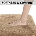 thumbnail image 5 of Bathroom Contour Rug Non Slip Bath Mat Water Absorbent Soft Microfiber Shaggy Bathroom Mat Machine Washable Bath Rug for Bathroom Thick Plush U Shape Toilet Rug (20 x 24, Sand), 5 of 6