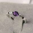 thumbnail image 4 of HeartsAndYou 1ct Natural Amethyst Diamond Ring Tension Set Trilogy 100% 14k SOLID White Gold, 4 of 8