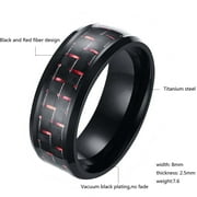 ringheart Black Matching Rings His Her Ring Sets Couple Rings Red CZ Women Wedding Ring Sets for Him and Her Men and Women Ring