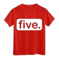 thumbnail image 5 of Girls Short Sleeve Happy Birthday Print T Shirt Kids Child Fans Present Tops, 4-5 Years, Red, 5 of 5