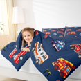 thumbnail image 4 of Homewish Fire Truck Queen Comforter Set,Ambulance Vehicle Bedding Sets,Red Deepblue Bedding Comforter Set For Kids,Microfiber Bedroom Decor Reversible,3 Pieces, 4 of 8
