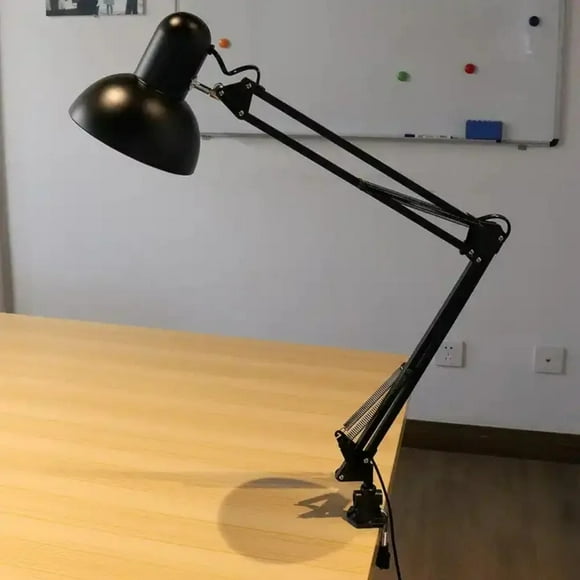 DEBGFS Flexible Swing Arm Clamp Mount Desk Lamp US EU Plug E26 E27 Bulbs Study Table Lamp With Clamp School Computer Desk Lamps