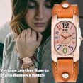 thumbnail image 4 of Sonducket Reloj clásico para mujer con correa de cuero y duradera, reloj de de cuarzo Relojes Vino rojo, 4 of 6