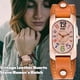 thumbnail image 5 of Qarigey Reloj de de cuarzo para mujer con correa de cuero clásica y elegante Reloj de para mujer Relojes verde, 5 of 6
