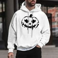 thumbnail image 1 of Sudadera con capucha de Halloween para hombre, informal, de moda, con cuello redondo, estampado, manga larga, blusa de poliéster, 1 of 5