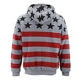 thumbnail image 2 of Men's USA Flag Athletic Soft Sherpa Lined Fleece Zip Up Hoodie Sweater Jacket (Red Stars Stripes, XL), 2 of 2