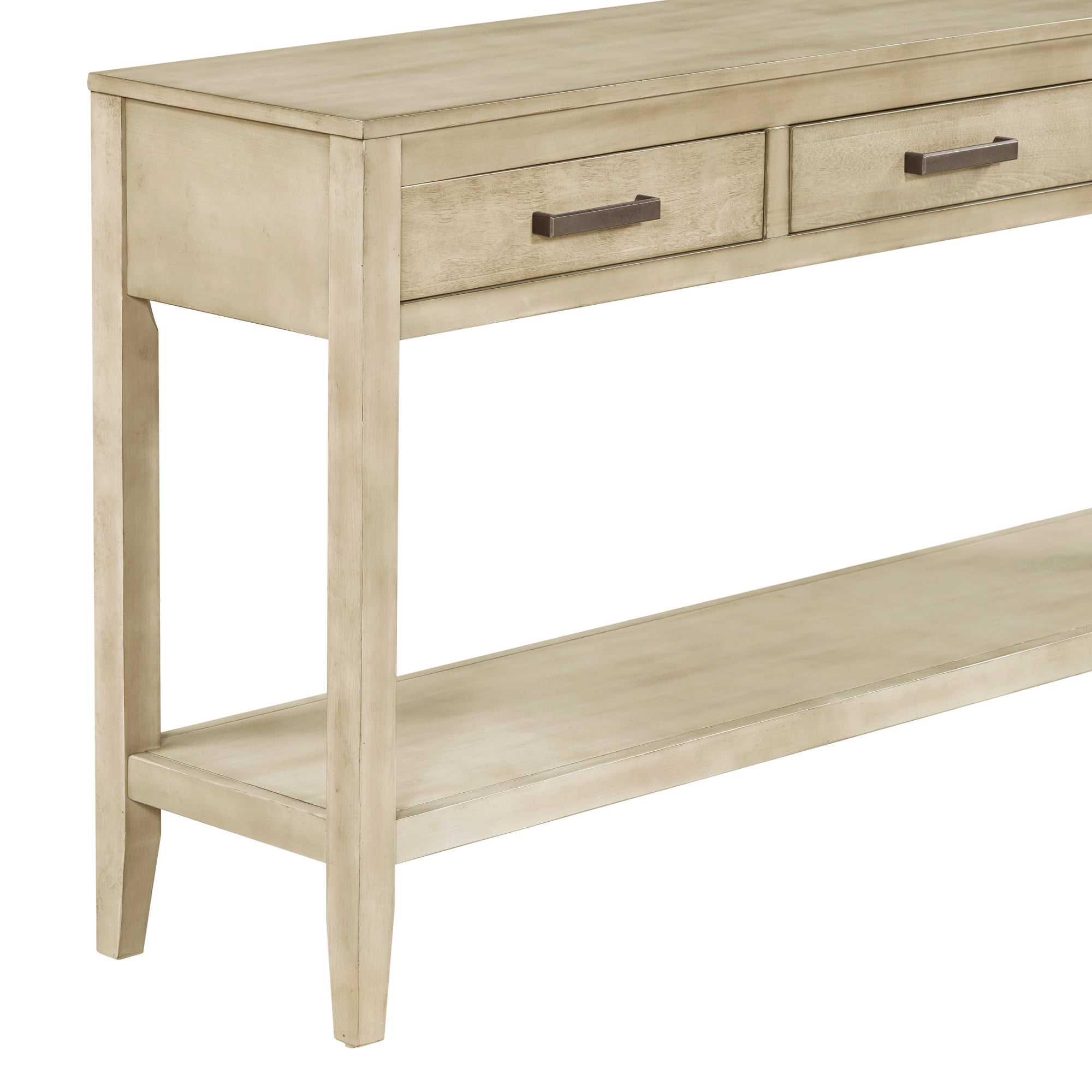 EUROCO 59.1" Longer Console Table, Narrow Wood Sofa Table with 3 Drawers and Open Storage Shelf,2 Tier Behind Couch Table Entryway Table for Living Room,Entryway,Hallway,Gray