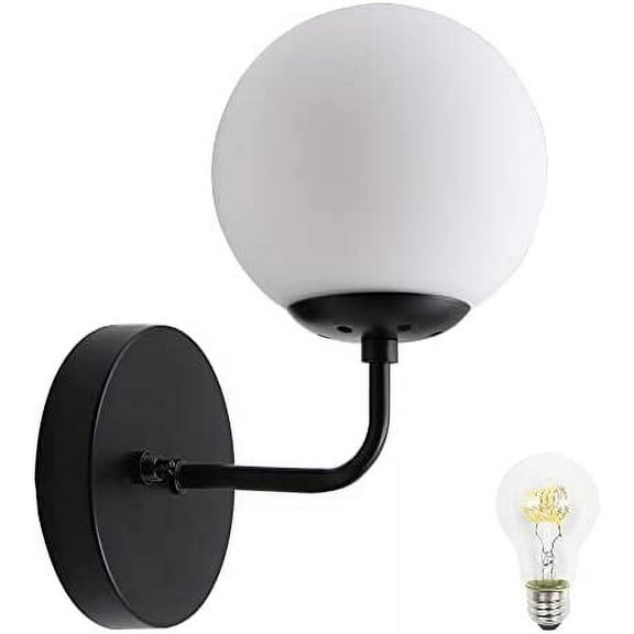 Facon RV LED Dinette Light with Replaceable Bulb (1 X E26 Bulb Included), 12V Wall Light with White Glass Shape and Switch, 12Volts DC Interior Light for RV, Motorhome, 5th Wheel, Camper