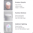 thumbnail image 6 of Cool Mist Humidifier, 300ml Mini Portable Humidifier with Multicolor LED Night Light, 2 Mist Mode and Auto Shut-Off, Personal Desktop Humidifier for Home Office Nursery, Super Quiet (White), 6 of 8