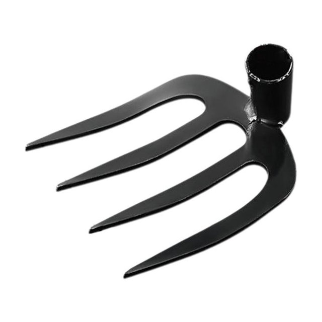 Garden Weeding Rake,4Teeth Carbon Steel Garden Rake,Detachable Gardening Hand Weeder Puller Tool,Manual Weeder Garden Hand Rake Tools for Lawn Loosening Planting Weeding