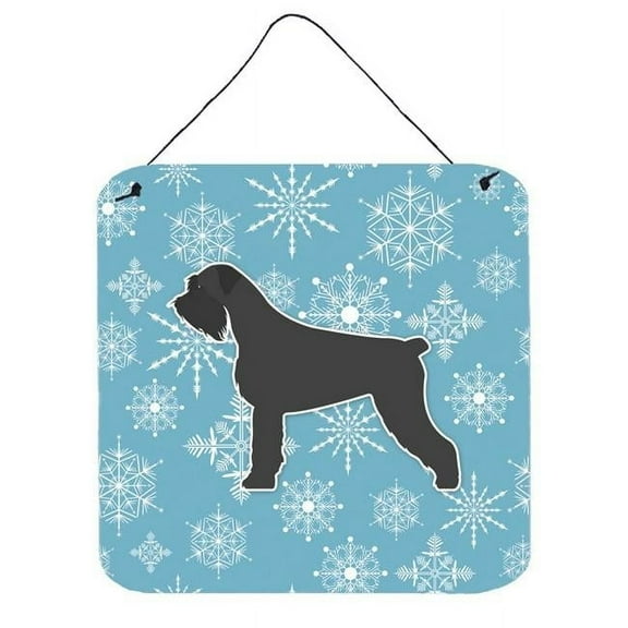 Winter Snowflake Design with Dog Art Wall or Door Hanging Prints