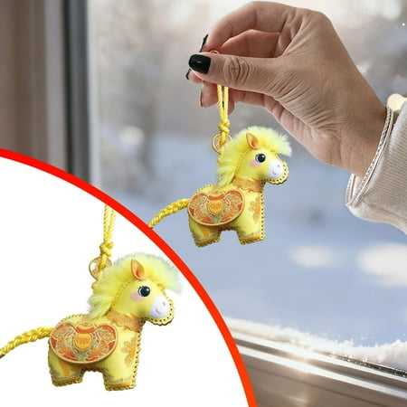 Year Of Ornament Imitation Embroidery Seasonal Decoration Horse Year Mascot Pendant For Home Decor Staircase Wall Garden Backyard Study Bedroom Car Wall
