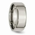 thumbnail image 4 of Grey Titanium Ring Band Wedding Beveled Comfort Edge 8mm Polished, 4 of 6