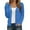 Blue, variant on Women's Soft Cropped Cardigans Casual Lightweight Button down Comfortable Shrug Sweaters Tops Long Sleeve Solid Color Elegant Thin Outwear for Daily Wear Fall Winter White M