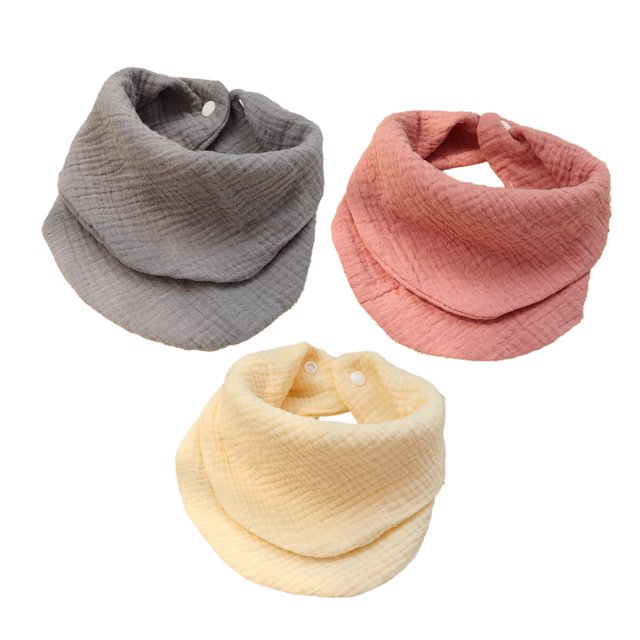 Toalla triangular de hilo de algodón de doble propósito de color liso Laklulu, 4 capas de hilo de algodón suave