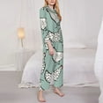 thumbnail image 3 of Lsque Hand Drawn Chickens Pattern Long Sleeve Pajama Set for Women - Soft 2-Piece Sleepwear and Loungewear Set with Pockets, Comfy Nightwear-Large, 3 of 7