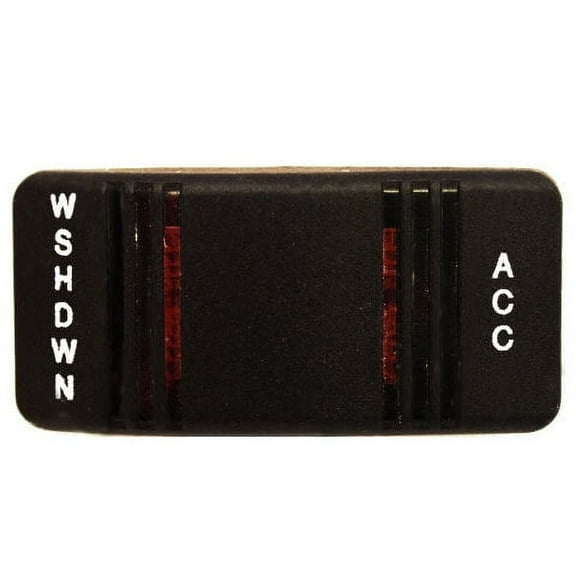 Carling Boat Rocker Switch Plate | Washdown / ACC 2 x 1 Inch Black Red