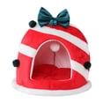 thumbnail image 4 of Cama navideña para gatos de interior, tipo cueva, con cojín extraíble y lavable. Escondite suave y creativo. Tienda de campaña navideña para gatos y, 4 of 10