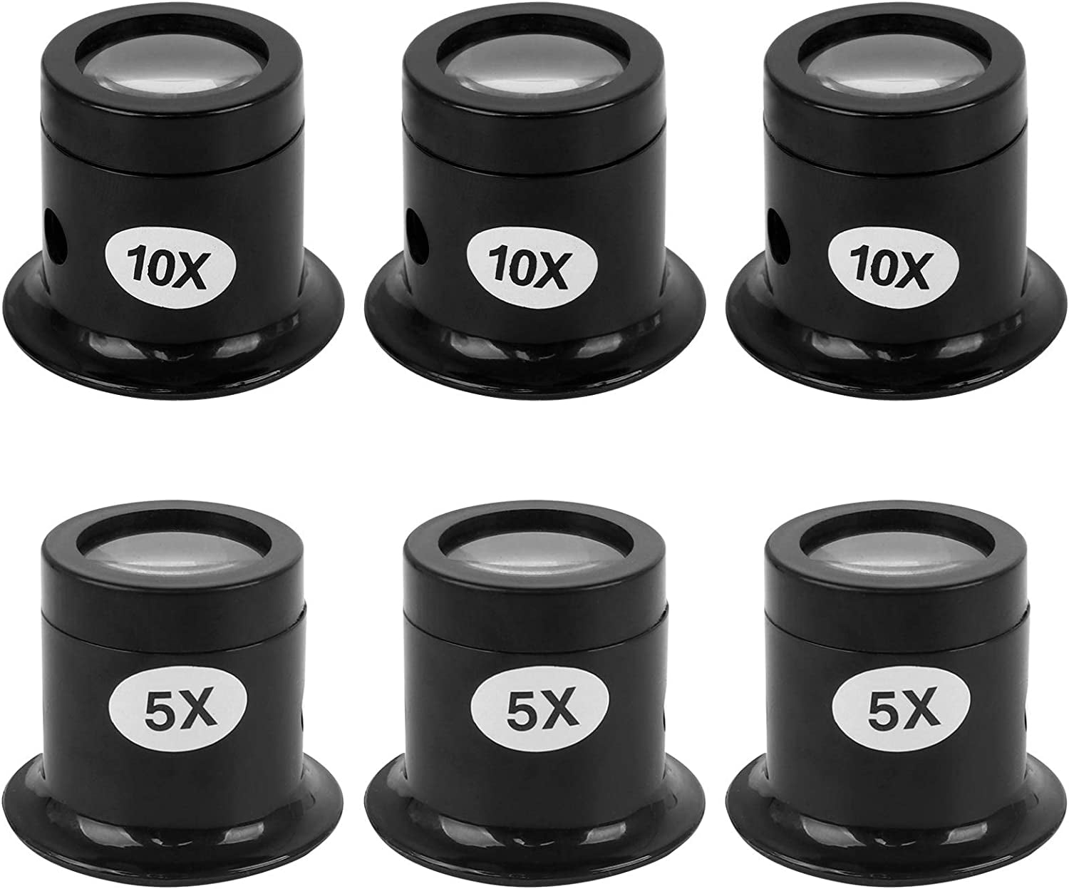 Eye Loupe Set, 5X 10X Watch Repair Loupe Magnifier Black Watchmaker