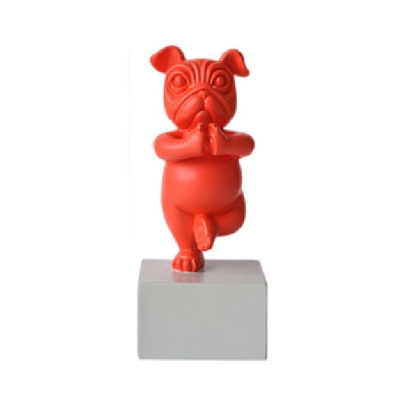 Funny French Sttue Figurines Dog Sculpture Hotel Bedroom Decortion rts , Red