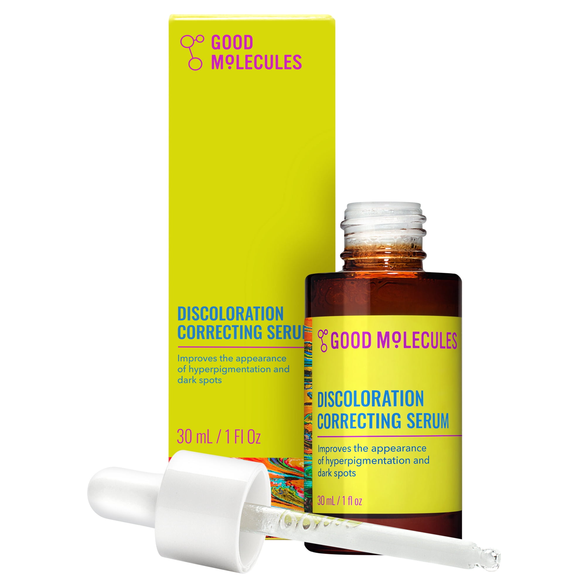 Good Molecules Discoloration Correcting Serum - Targets Dark Spots and Discoloration, Skincare for Face, 1 fl oz